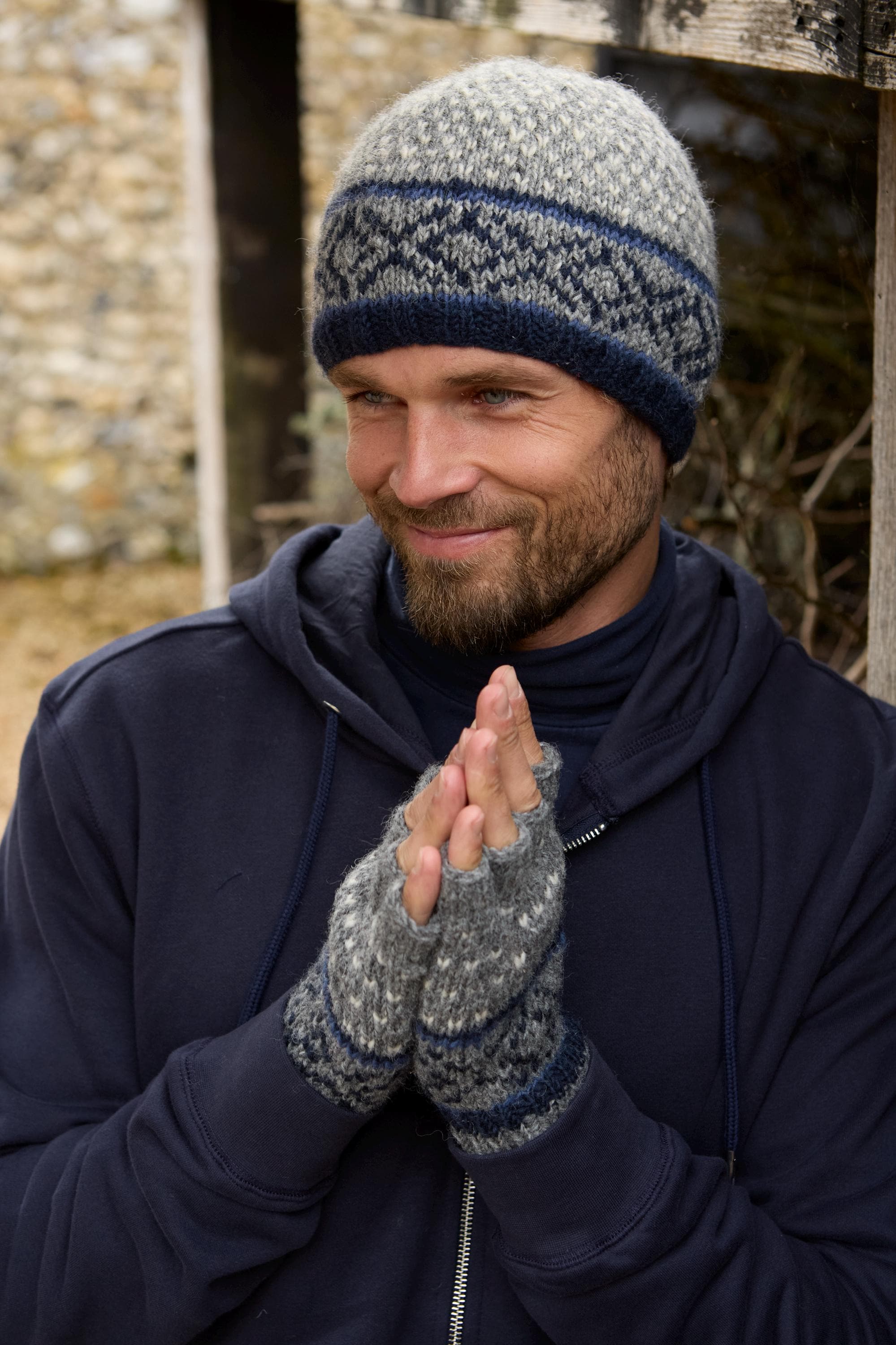 Men's Fair Isle Knitted Beanie: 100% Wool | Pachamama - Etsy Hong Kong