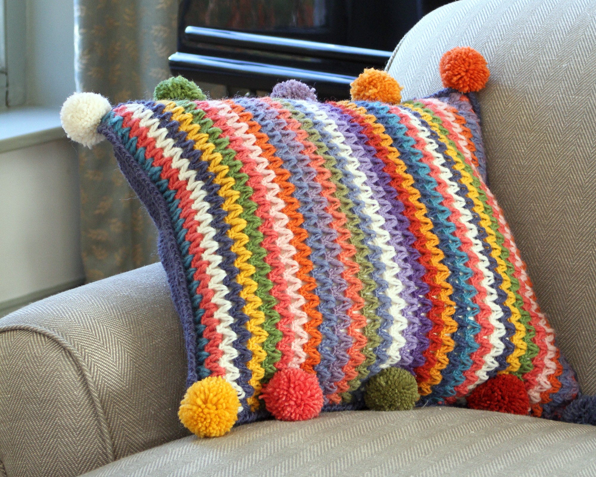 Cojines de crochet de lana hotsell