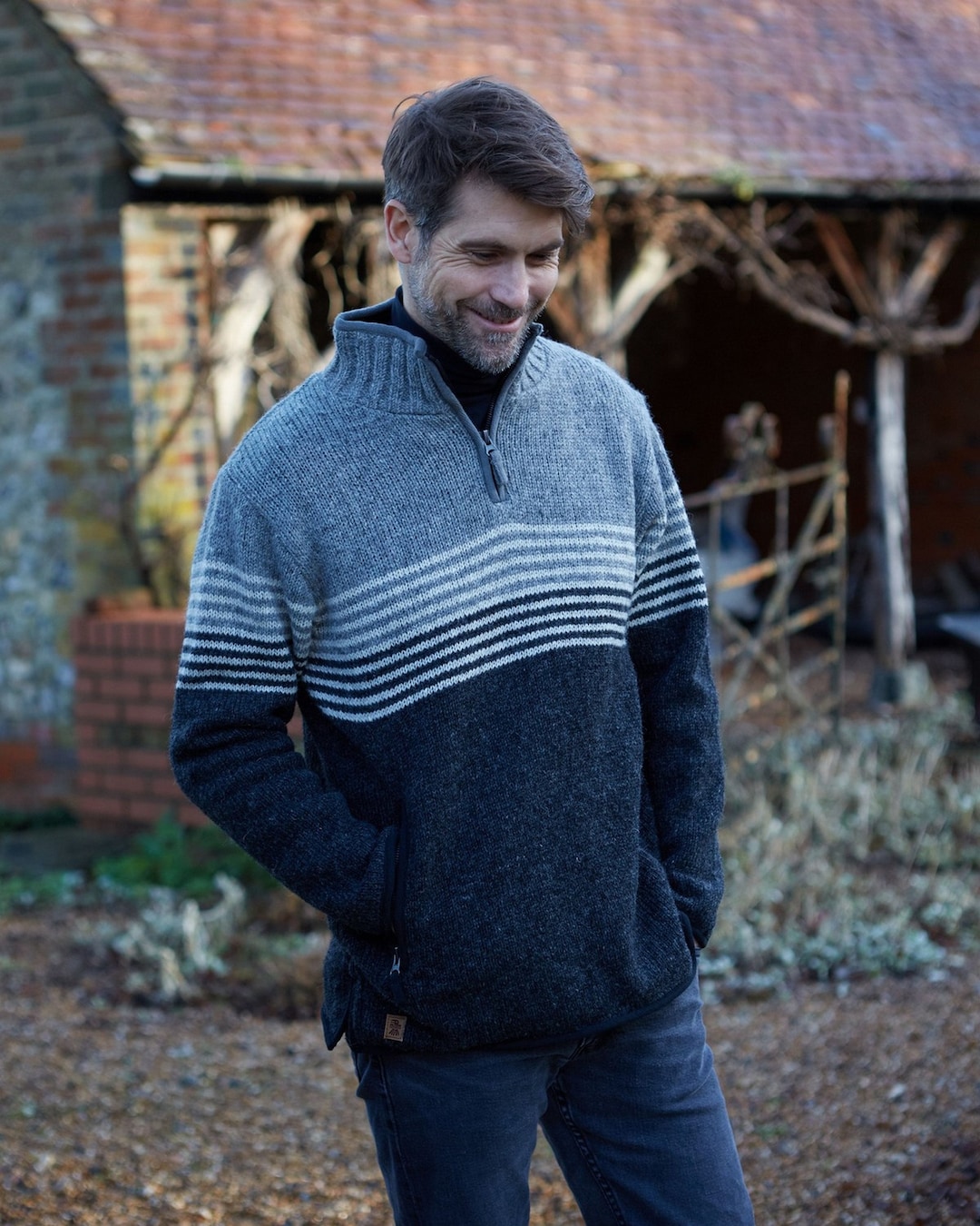 トップス Antwort FINE WOOL HALF ZIP KNIT EXTRA FINE WOOL HALF ZIP KNIT - SHADOW – Antwort