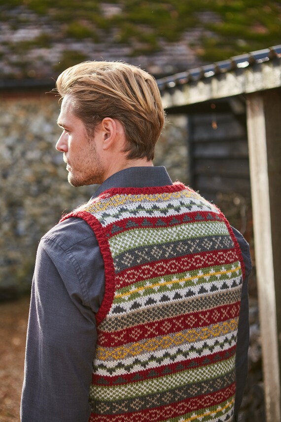 Debardeur en maille equitable pour hommes 100 laine Pull sans manches Pull printanier Rouge rouille Commerce equitable Vetements ethiques Pachamama Etsy France