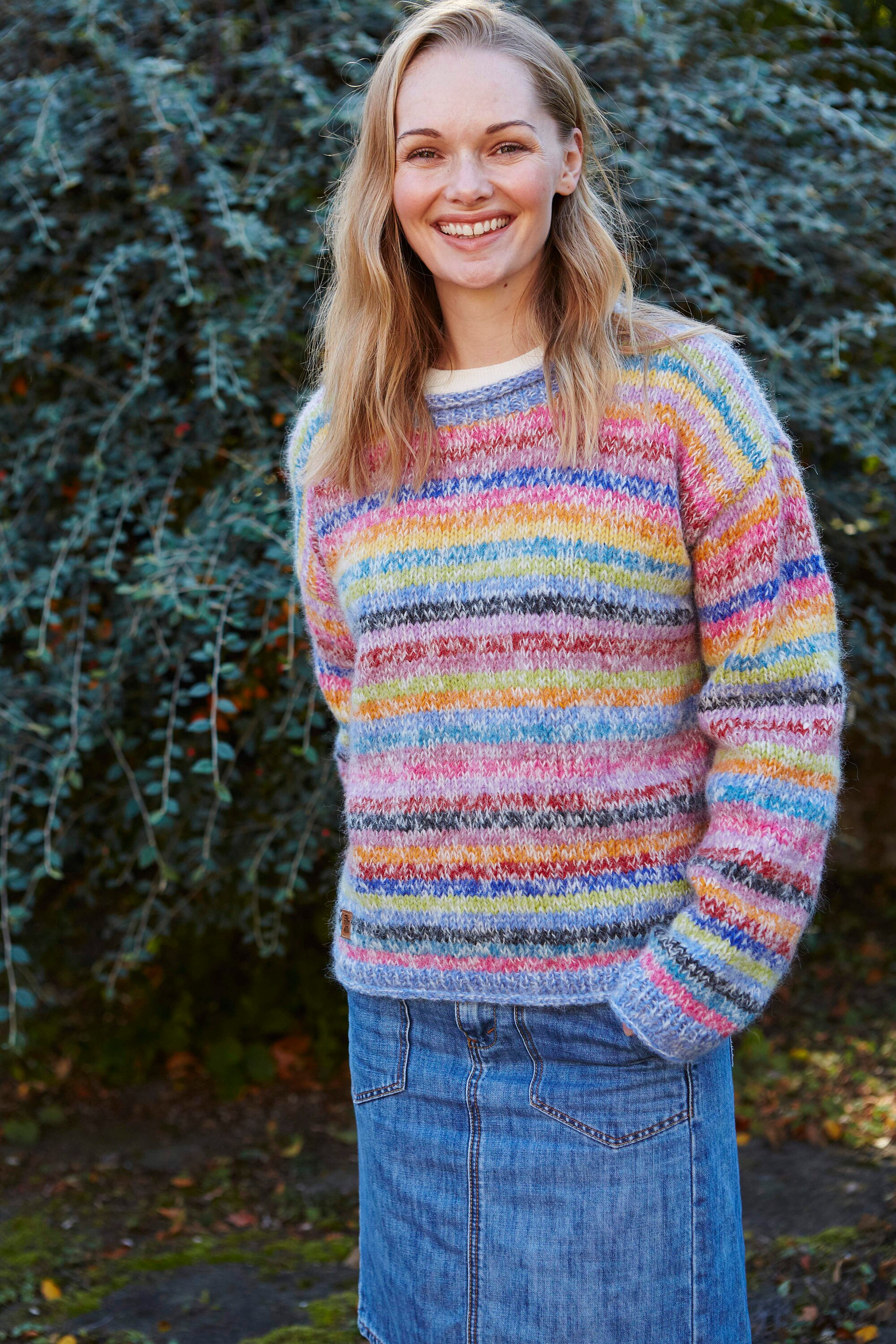 Women's Mohair Rainbow Knit Sweater - Multicoloured Jumper Women's Mohair Rainbow Knit Sweater - Multicoloured Jumper