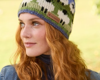 Women's Knitted Sheep Hat, Headband, Beanie: 100% Wool | Pachamama