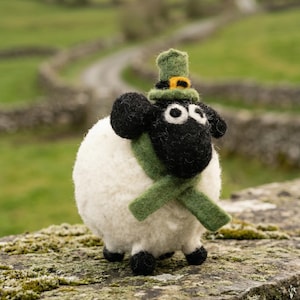 Irish Sheep Decoration - Pom Pom Sheep Decoration - Irish Sheep - Leprechaun Decoration - Sheep Decor - Fair Trade - Pachamama