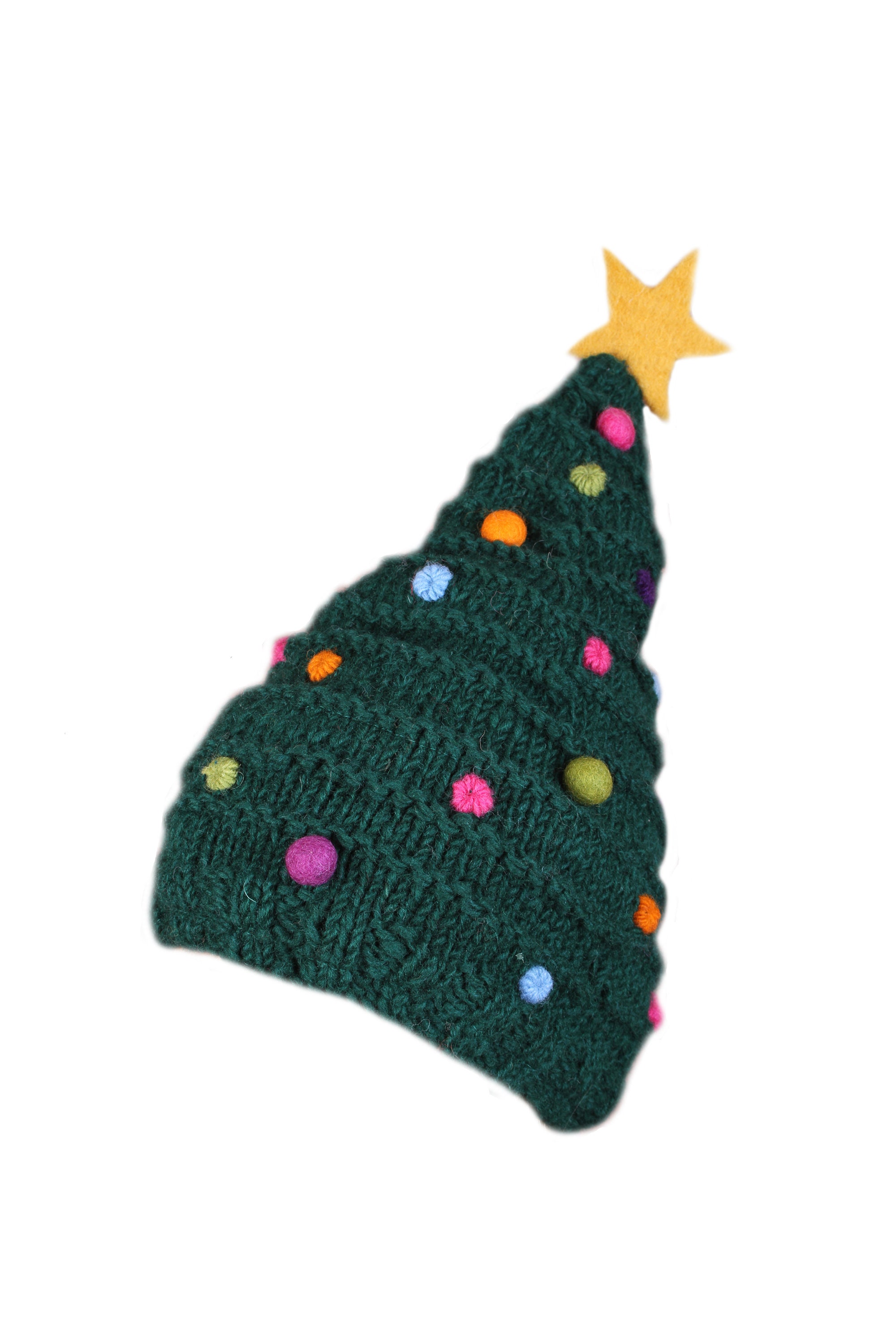 Hand Knitted Christmas Tree Hat 100 