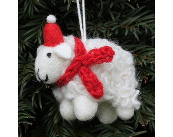 Cosy Sheep Christmas Tree Decoration – 100% Wool | Pachamama