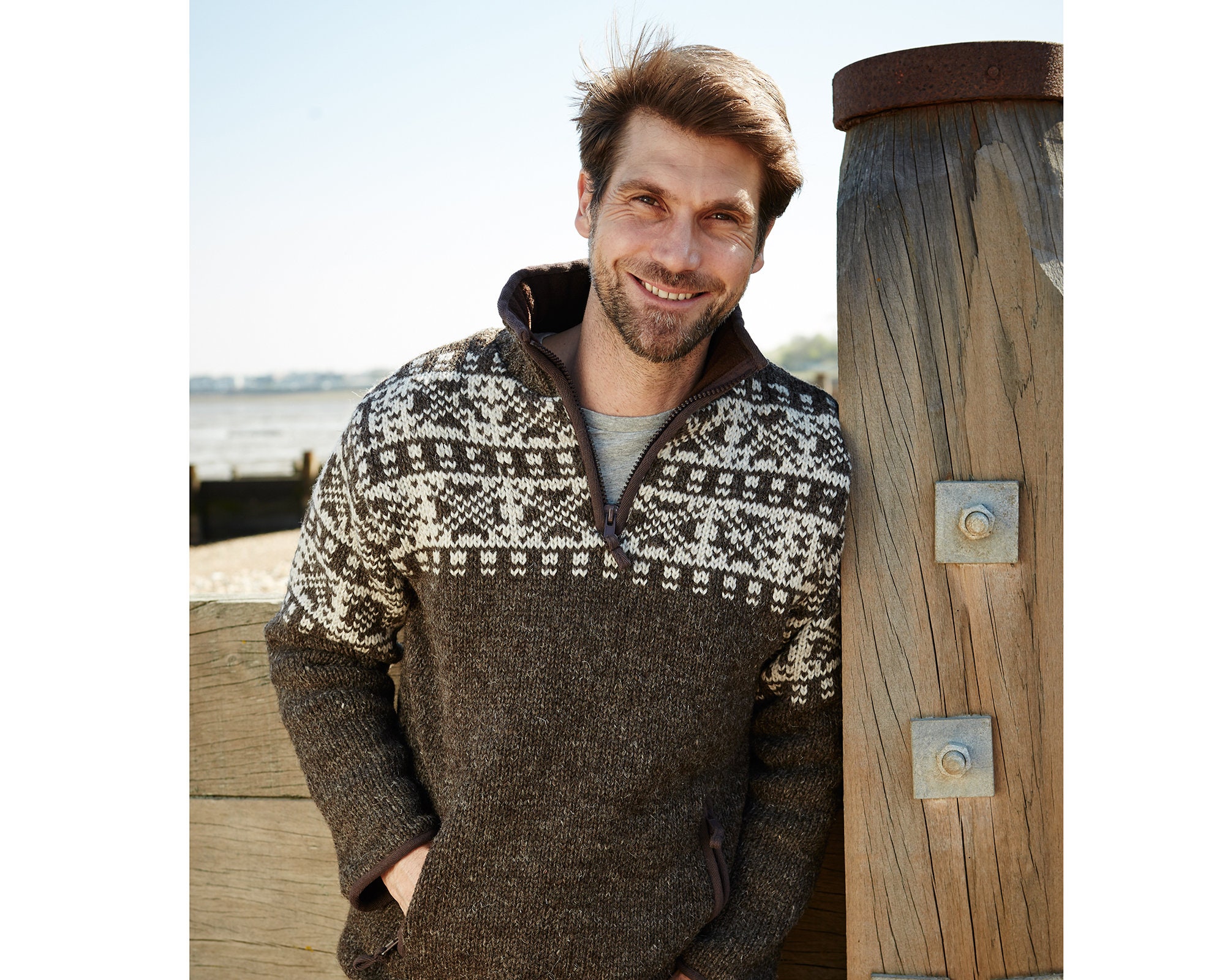 Men's New England Half Zip Sweater and Full Zip Hoody. - Etsy UK