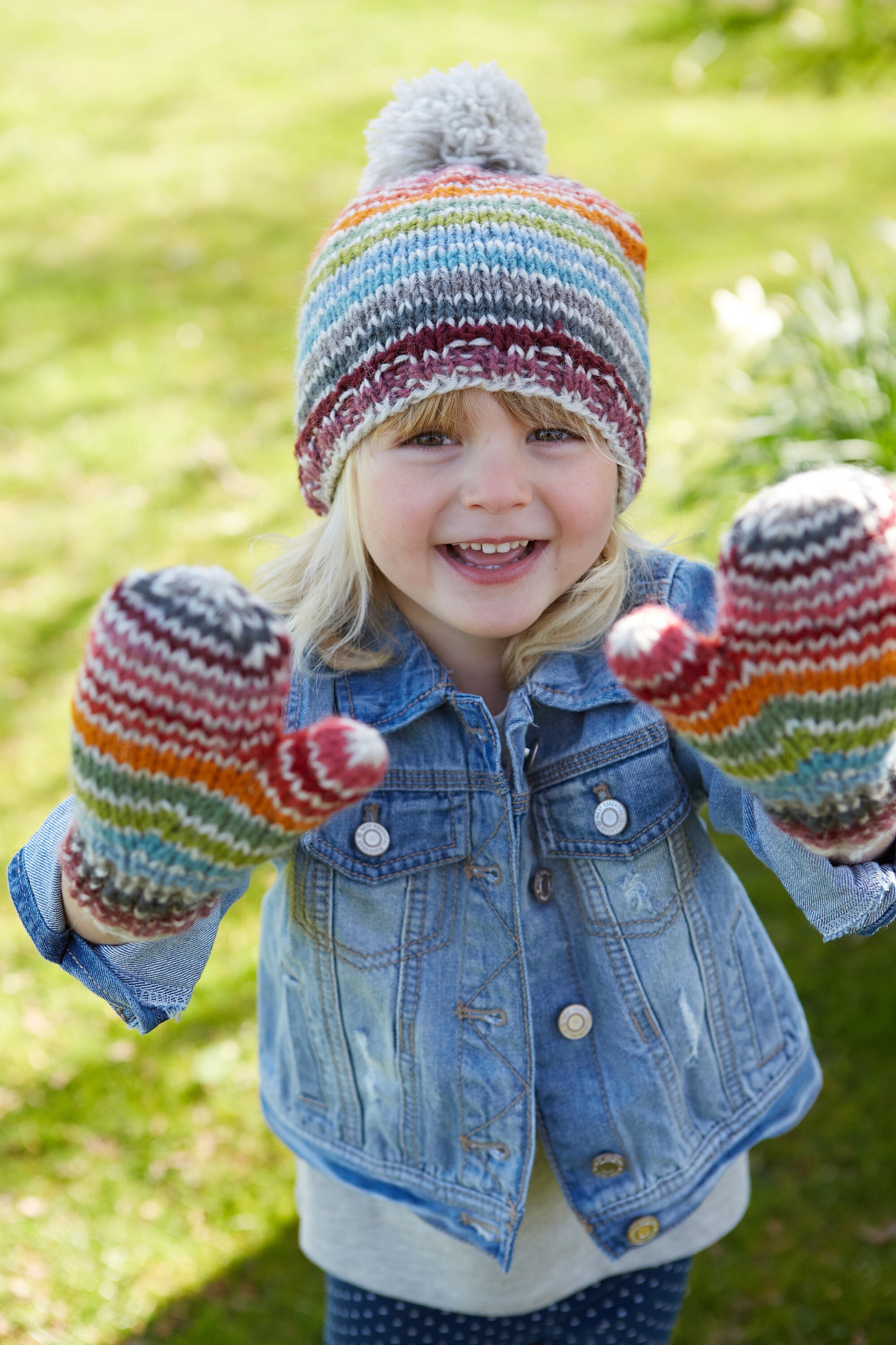 Baby Essentials Stretch Knit Fleece Insulated Trapper Hat with Pom