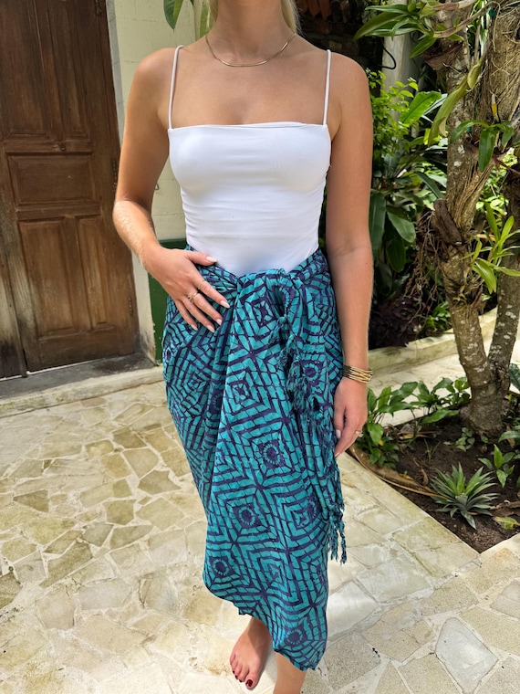 Womens Beach Sarong – Scarf - Multiway Wrap – Bikini Coverup – Shawl – Bohemian – Vibrant Skirt – Summer Dress - Batik - Pachamama