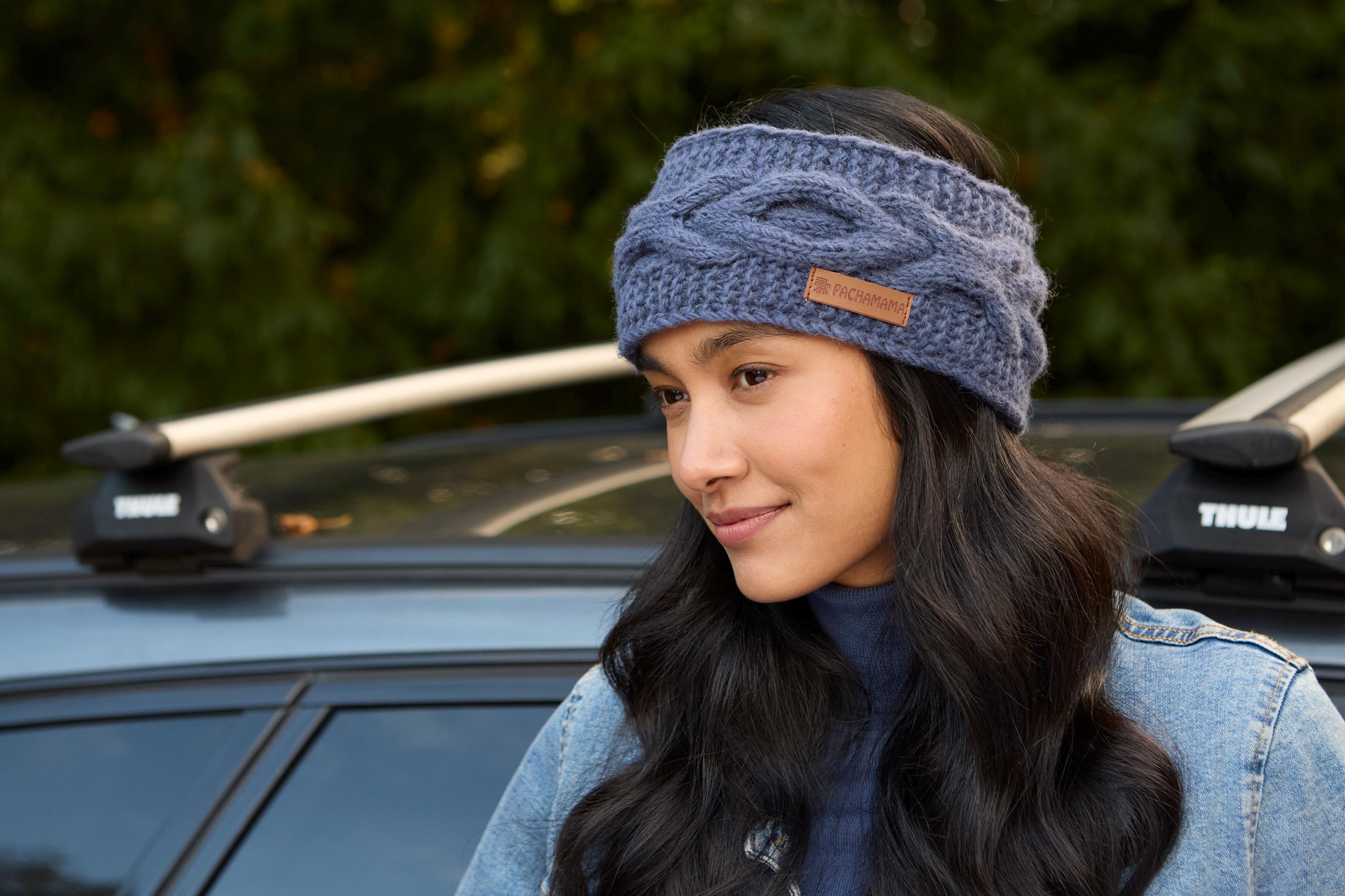 Bandeau D'Hiver Pour Femme Aniyan - Maille Fine Double Couche, Gris Clair, Protège Les Oreilles