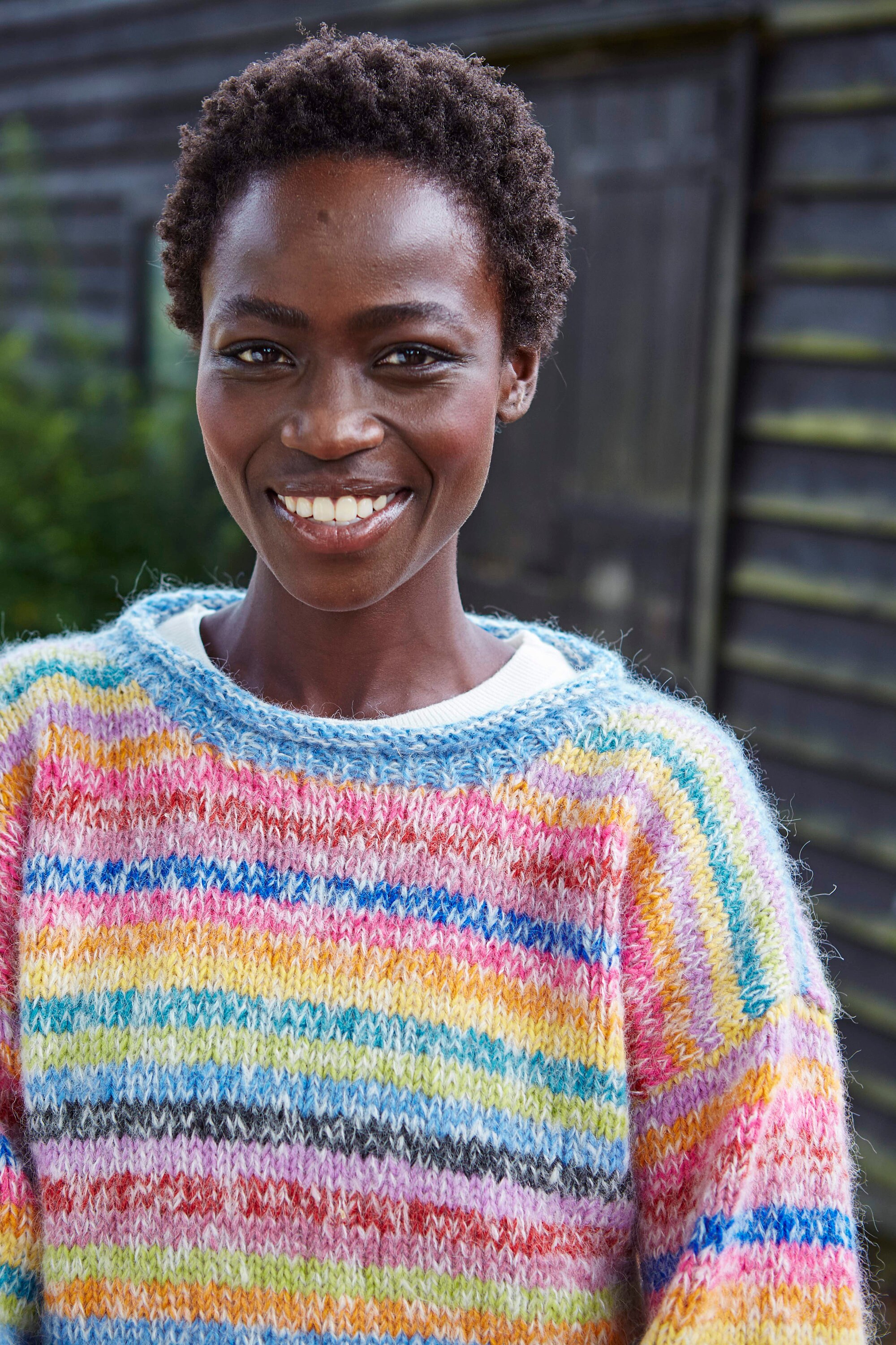 Women's Mohair Rainbow Knit Sweater - Multicoloured Jumper Women's Mohair Rainbow Knit Sweater - Multicoloured Jumper