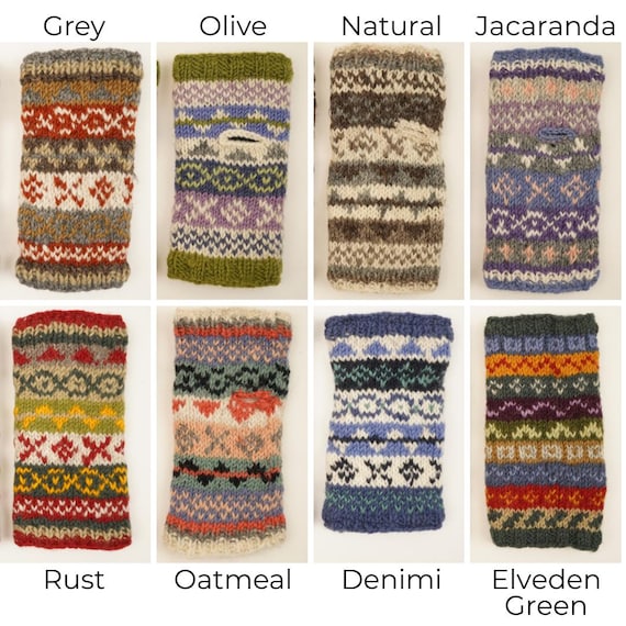 Women's Knitted Fair Isle Glove Mitts: 100% Wool | Pachamama - Etsy