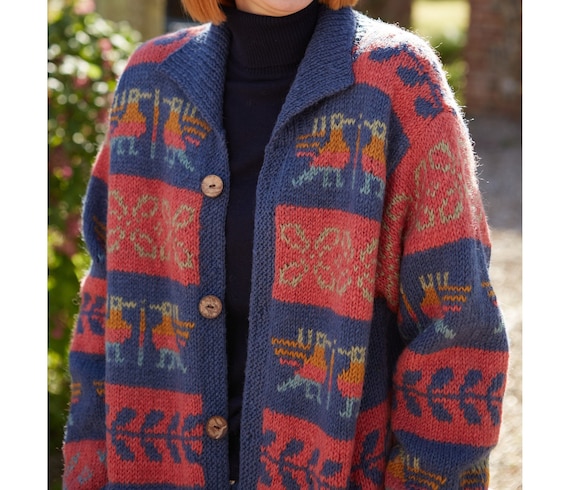 Women's Hand Knitted Cardigan in 100 