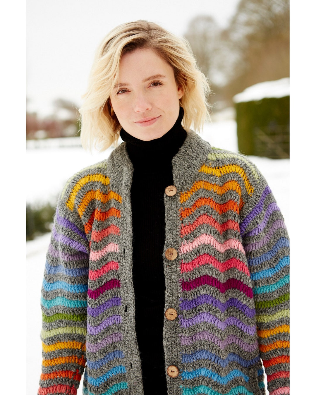 Women's Handmade Rainbow Coat, 100% Wool, Fair Trade, Warm, Rainbow ...