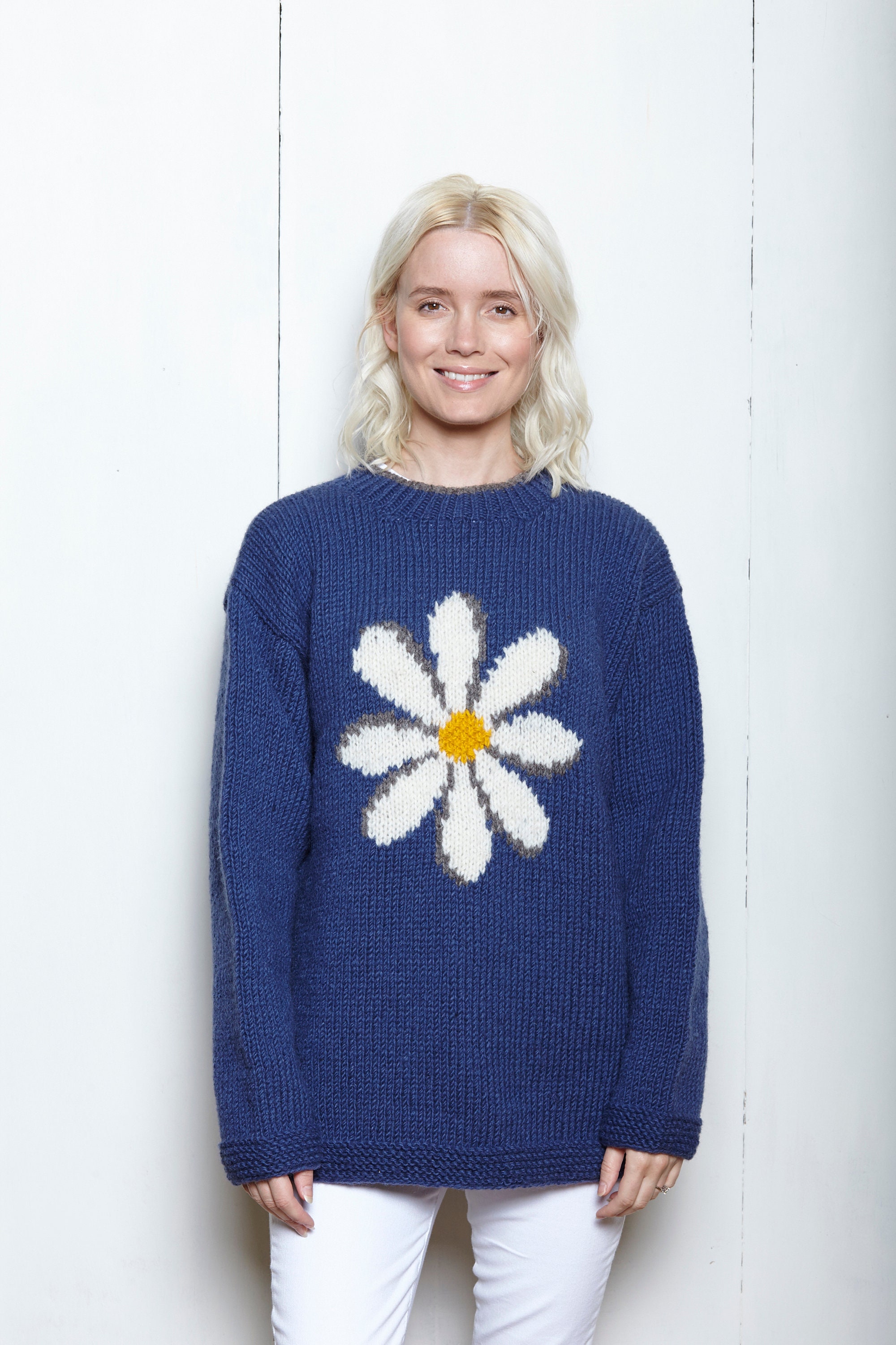 Handknitted Daisy Jumper 100 Wool Sweater Fair Trade Etsy UK