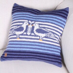 100 % lana - Funda de cojín con forma de gaviota - Funda de cojín con forma de animal - Cojín decorativo de comercio justo - Regalo ético - Incluye almohadilla para cojín