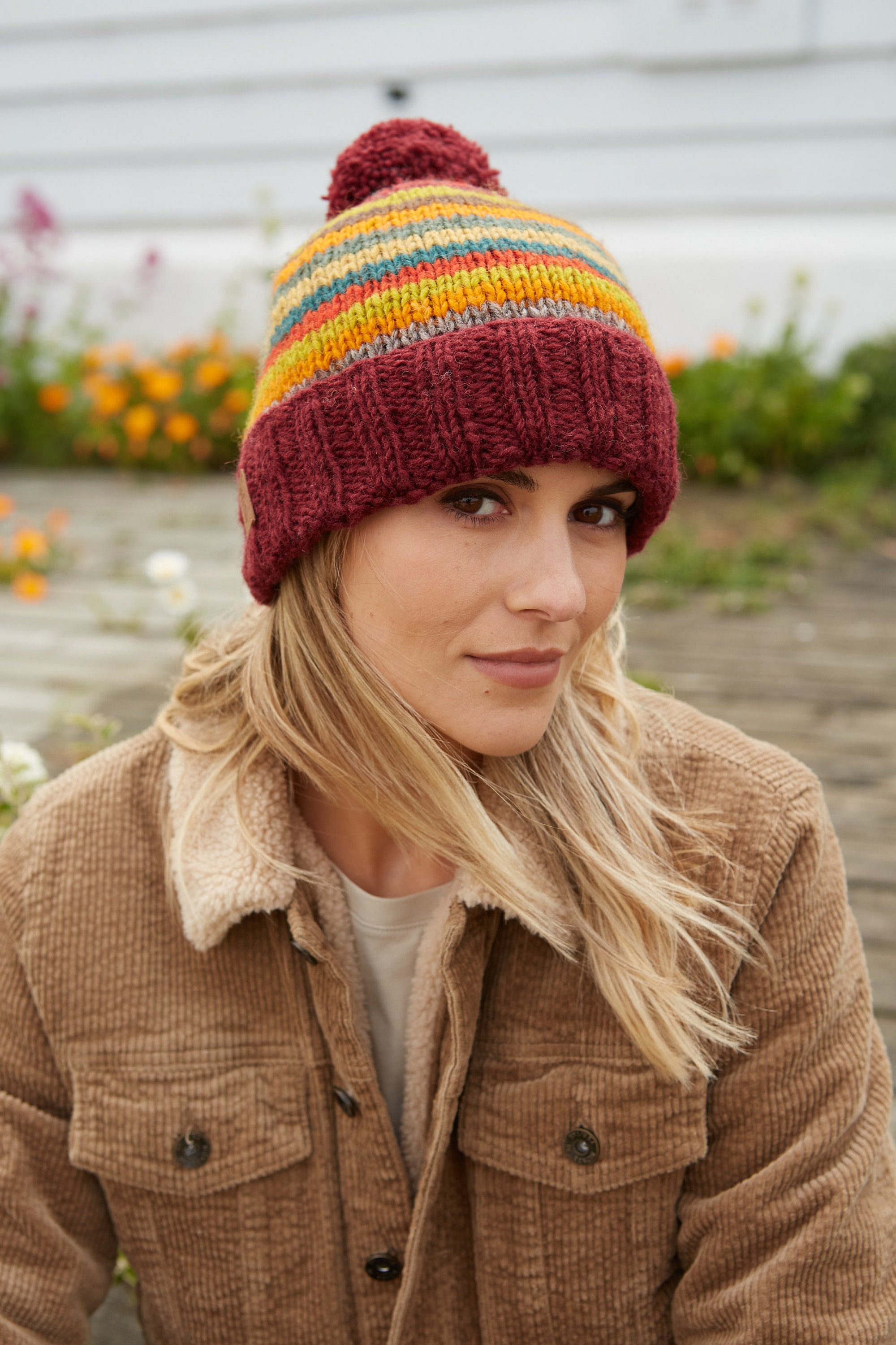 VTG Y2K Inverni Knit Beanie Women Multicolor Striped Made in Italy Wool Blend OS Trendy K-Fashion Y2K Beanies: Graphic & Acubi | LEWKIN main image 3
