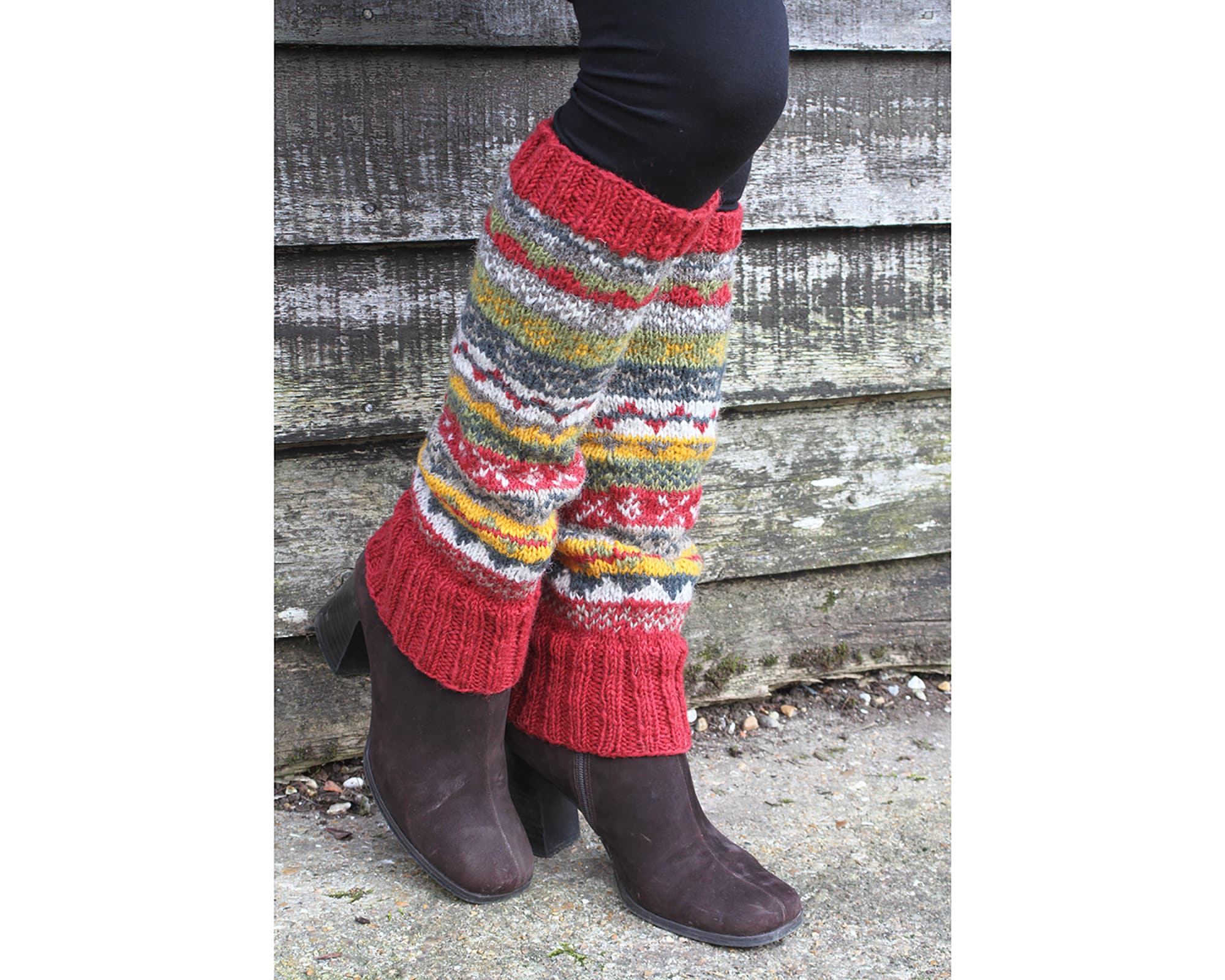 Wool Leg Warmers 100% Wool Hand Knit Ethical Clothing Fair Trade