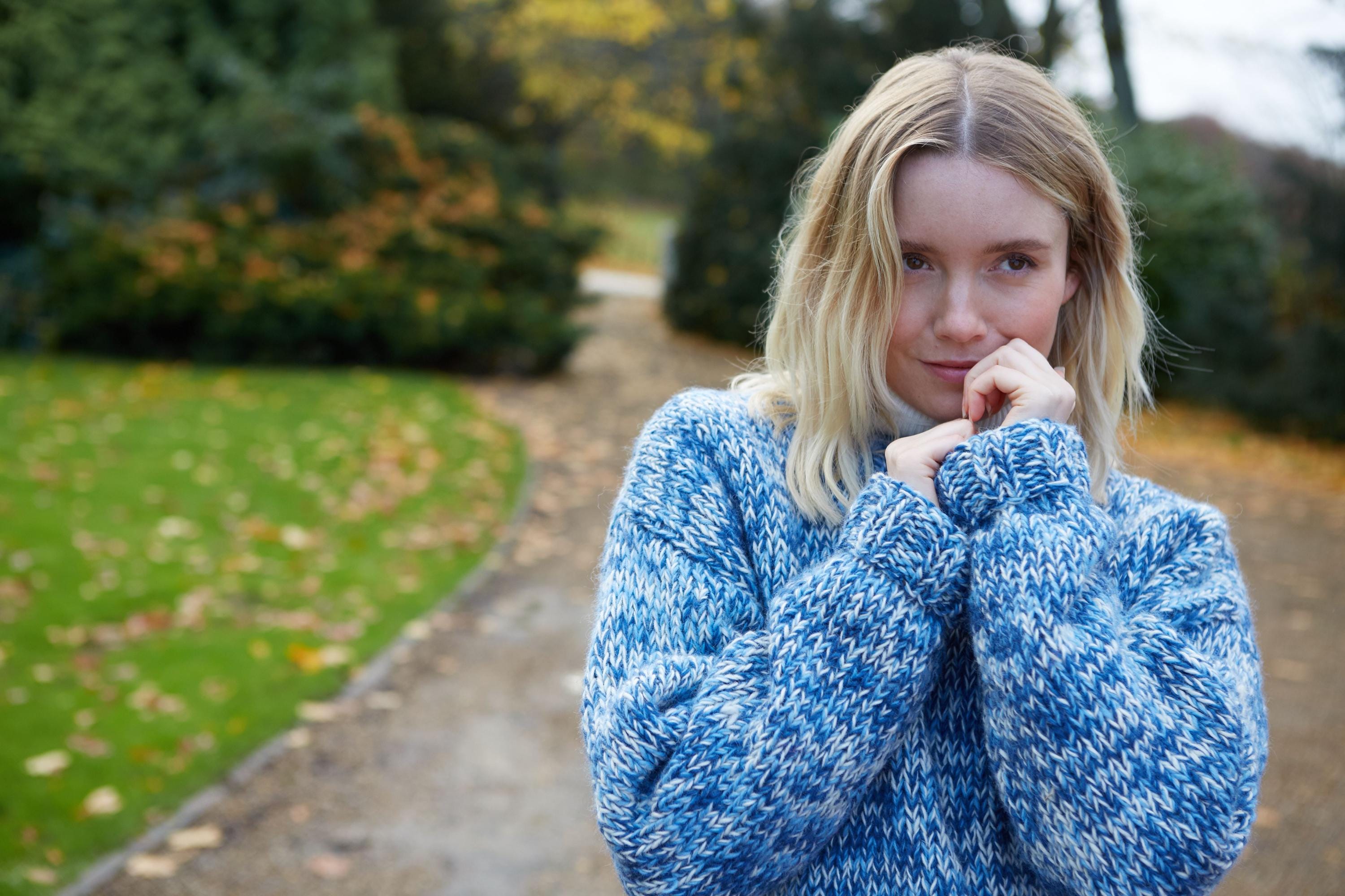 Women's Wool Sweater - 100% Wool - Salt and Pepper Design - Knitted ...