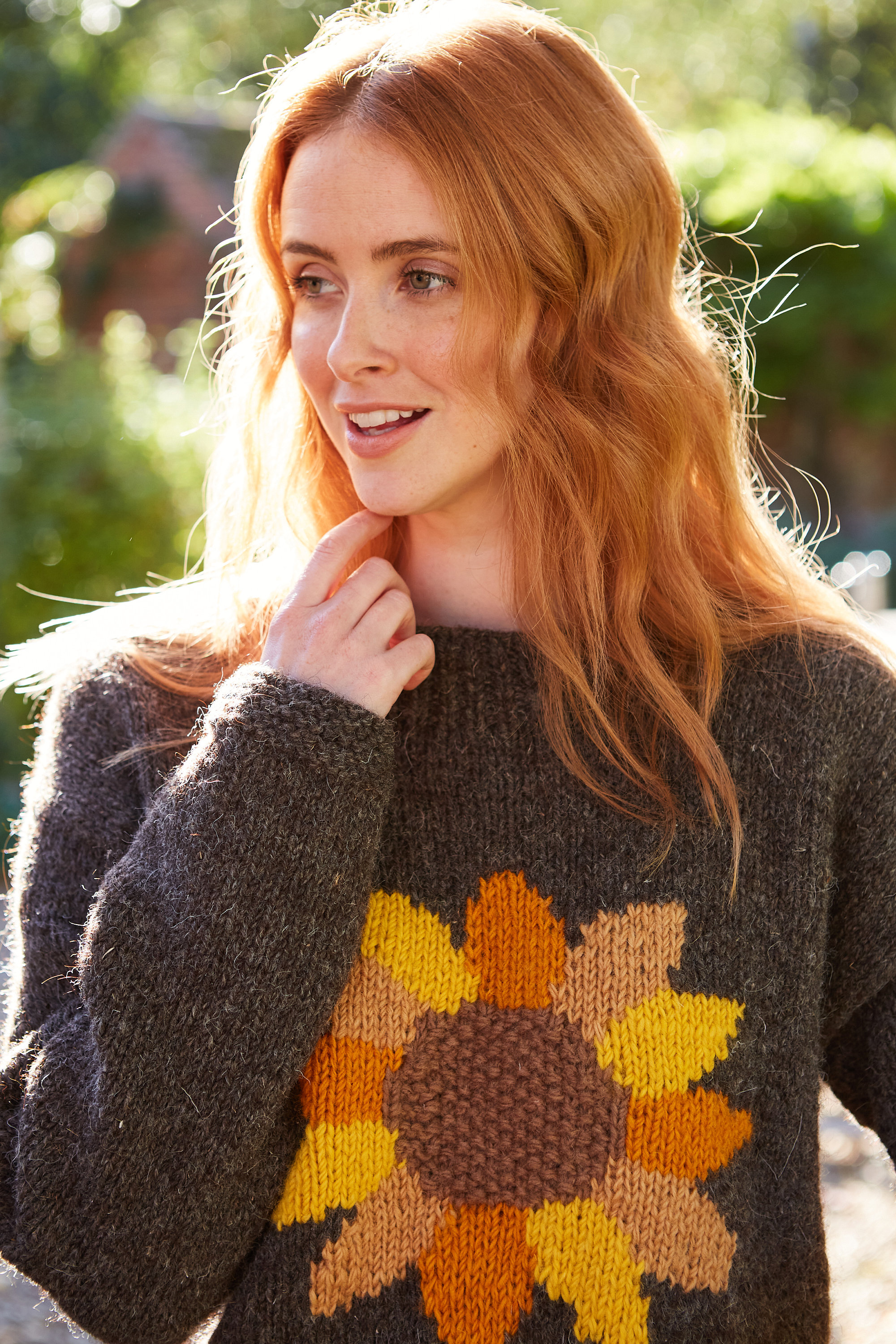 Sunflower Knitted Sweater - Floral Jumper - Autumn Pullover
