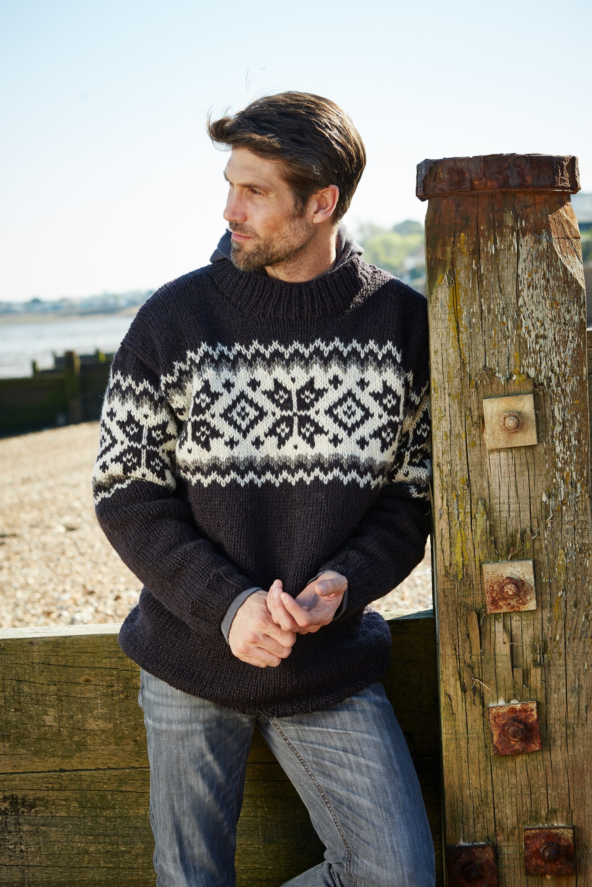 Men's Hand Knitted Sweater 100 Wool Hand Made Men's Etsy UK