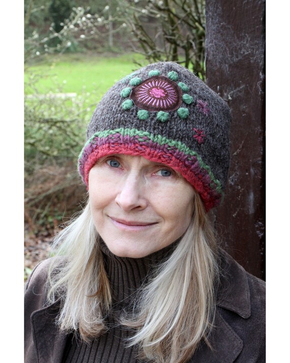Women's Colourful Beanie 100% Wool 