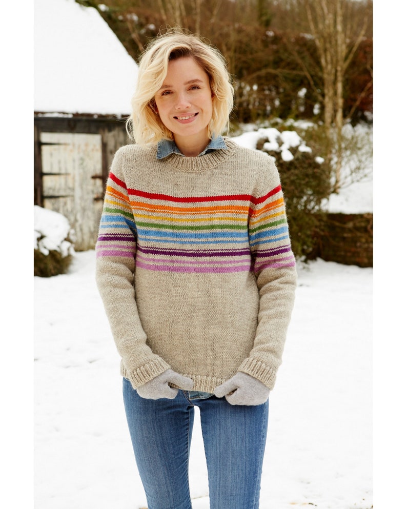 Womens Stripe Jumper 100% Wool Rainbow Jumper Winter Jumper Fair Trade Sustainable Fashion Pachamama image 6