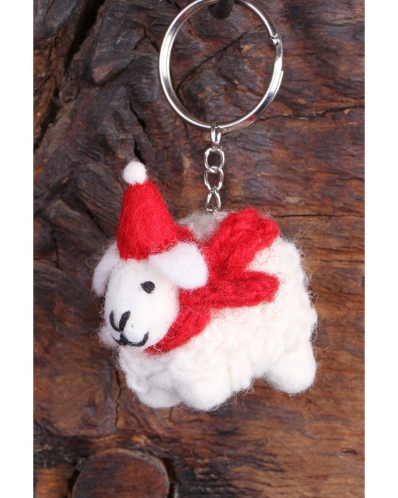 Novelty Sheep Keyring Lanyard Keychain Bag Charm Gift 