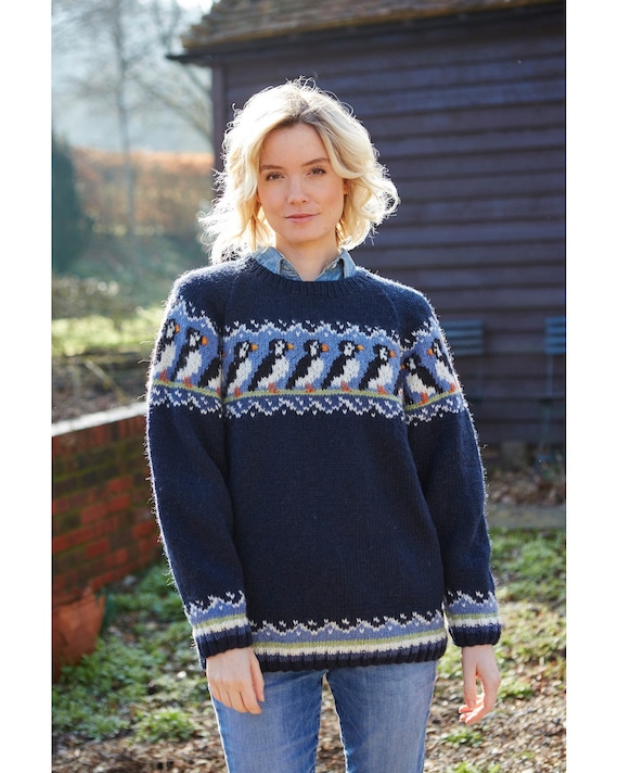 Snuggle Up Jumper - Knit Jumper in Navy Stripe