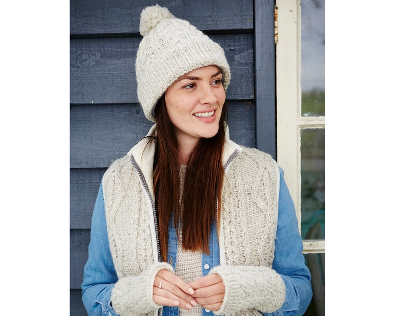 Women's Hand Knit Cable Body Warmer. 100 Wool Outer. Etsy