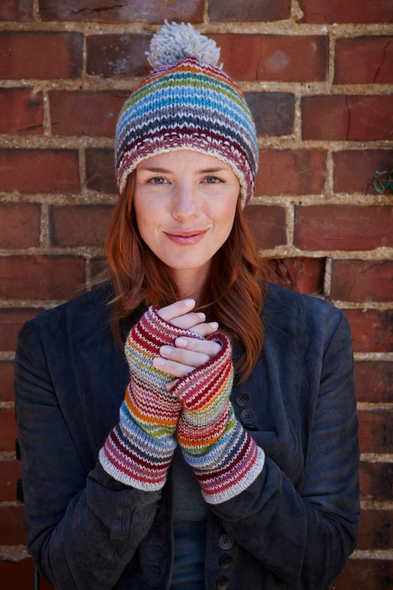 Bonnet d'hiver pour femme Gants sans doigts multicolores Bandeau coloré  Design arc-en-ciel Commerce équitable Mode durable Pachamama -  Canada