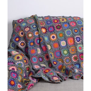 Crochet Granny Square Throw: 100% Wool | Pachamama