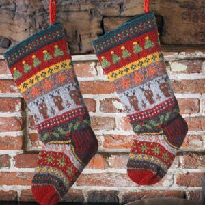 Traditional Knitted Christmas Stocking: 100% Wool | Pachamama