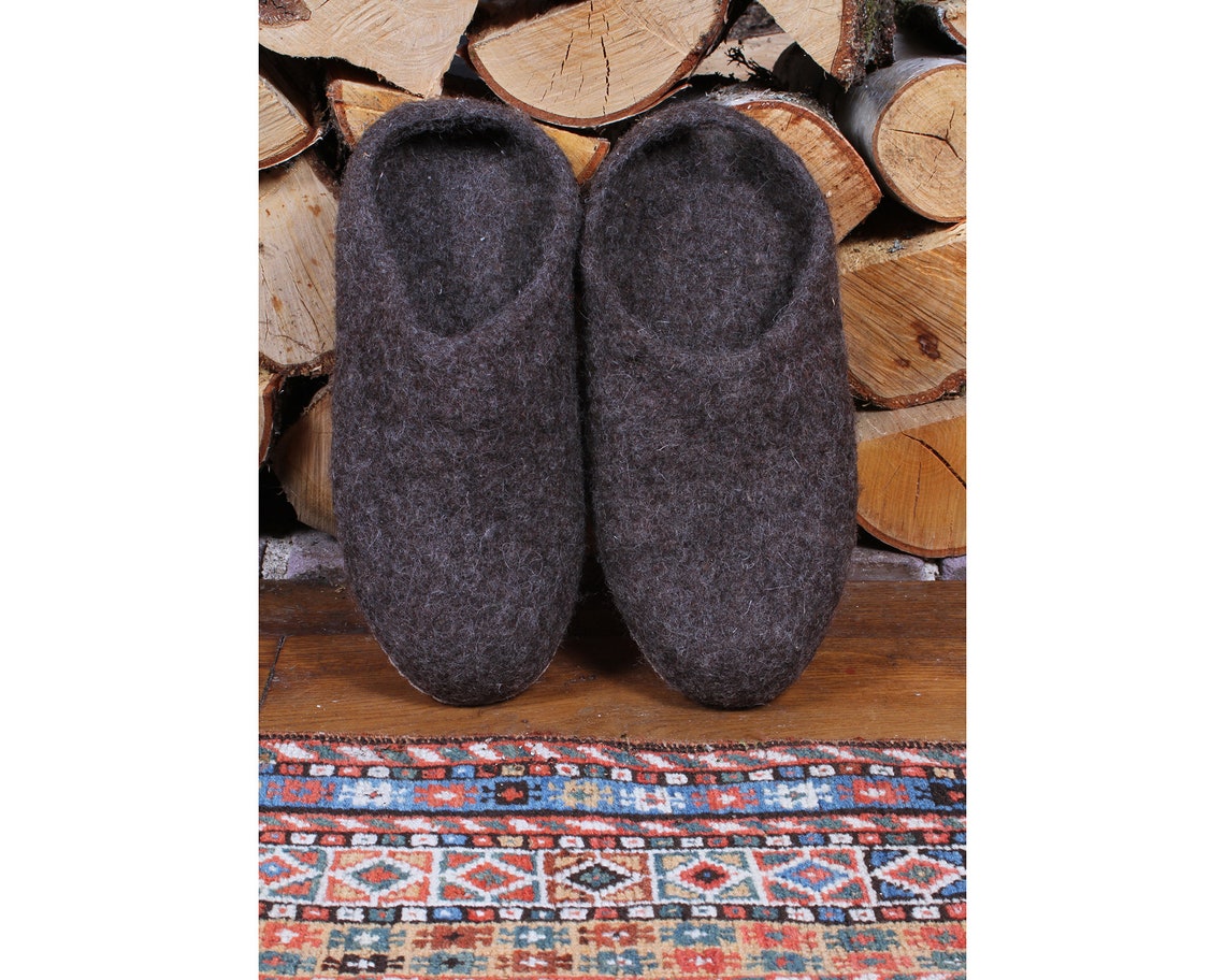 Fair Trade Mens Felt Slippers Hand Felted Slippers Mens | Etsy UK