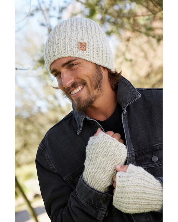 Bonnet pour homme hiver plus velours chaud chapeau tricoté décontracté  épais chapeau de tête 