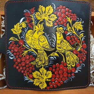Schickes Folklore-Muster Leder Geldbörse - Authentische Irische Münze, Multi-Slot Organizer