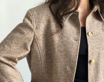 Vintage Mondi Tweed Wolle Jacke Abgeschnitten Kariert Chanel Etsy