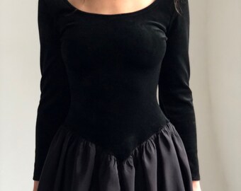 black basque dress