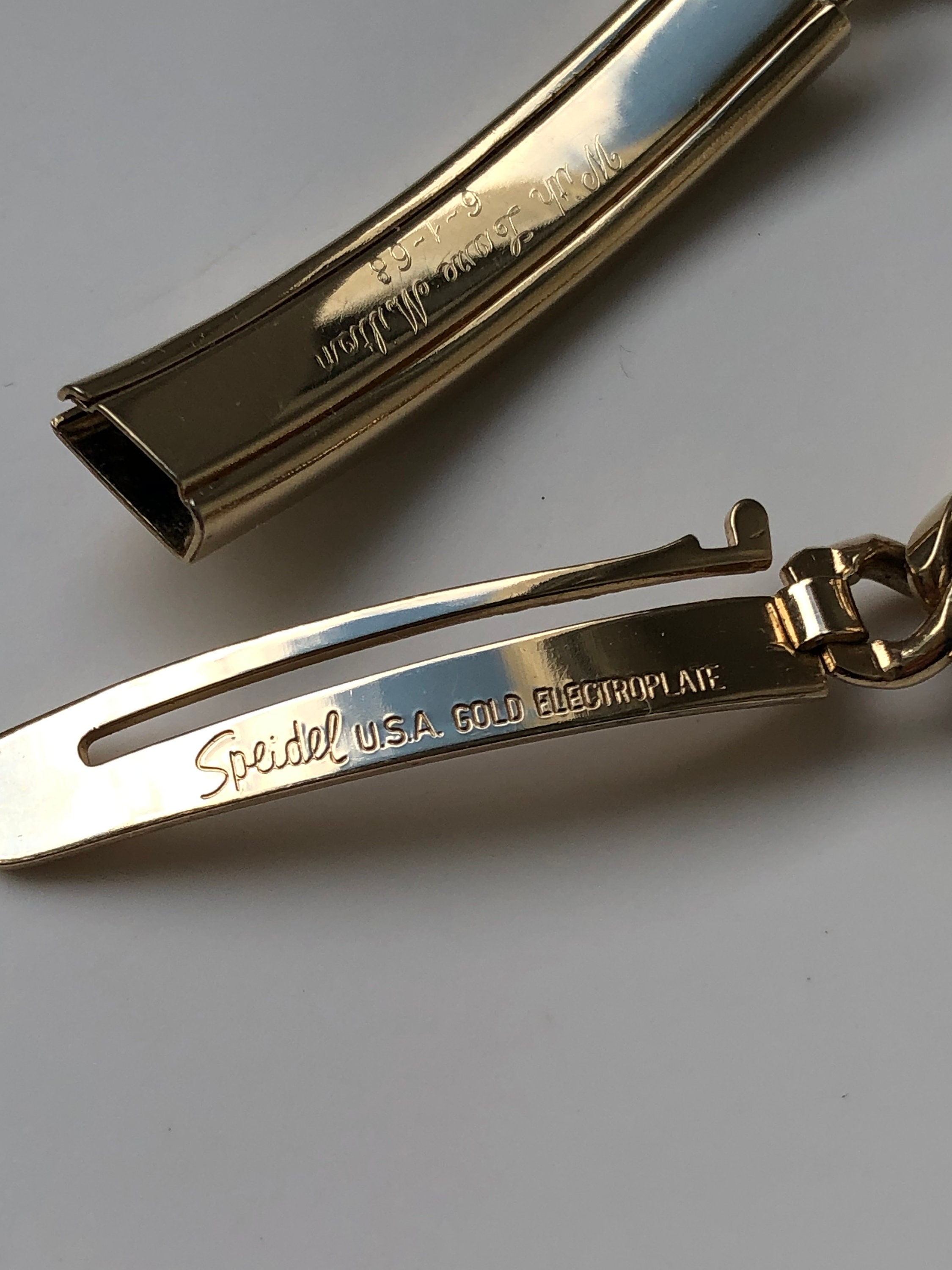 Vintage Speidel ID Bracelet Gold Chain Engraved Etsy