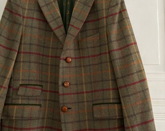Vintage Poldi Lodenfrey wool jacket with elbow pads trachten jacket men 54 size