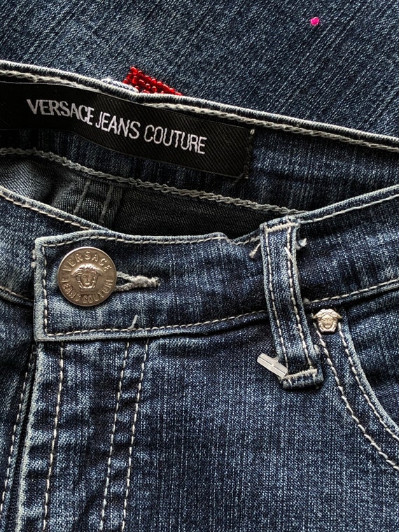 Vintage embellished jeans Versace kitschy beaded … - image 8