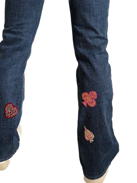 Vintage embellished jeans Versace kitschy beaded … - image 6