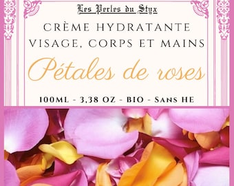 Crème hydratante aux pétales de roses