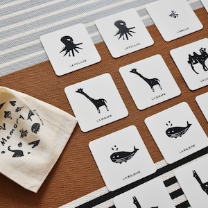 Jeu de MEMORY animaux en noir et blanc
