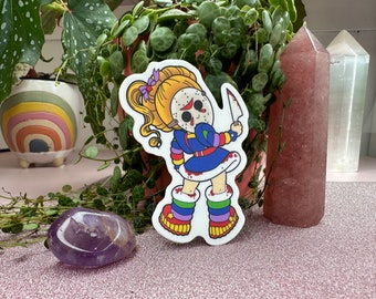 80s Rainbow Girl Voorhees   - Vinyl Sticker