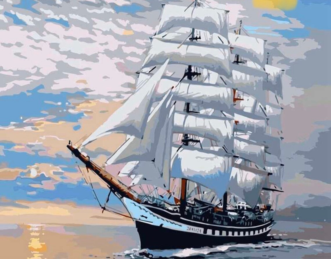 Pirates Ship DIY Paint by Number Kit Acrylic Painting on Etsy
