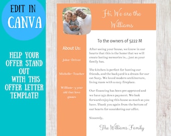 Home Offer Letter Template: Real Estate Cover Letter (Editable Printable)