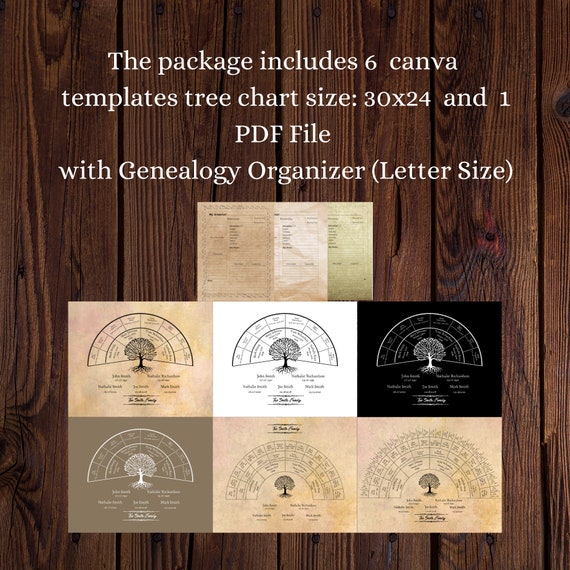 Bundle Genealogy Organizer With Family Tree Chart 9 Templates