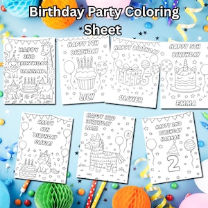 Personalized Birthday Coloring Pages: Custom Kids Party Activity (Printable Download)