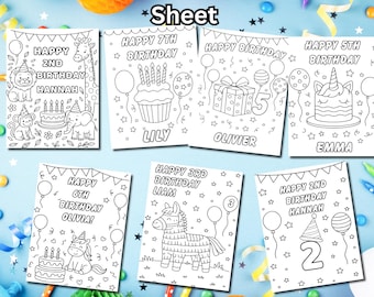 Dibujos para colorear de cumpleaños personalizados: Actividad personalizada para fiestas infantiles (Descarga imprimible)