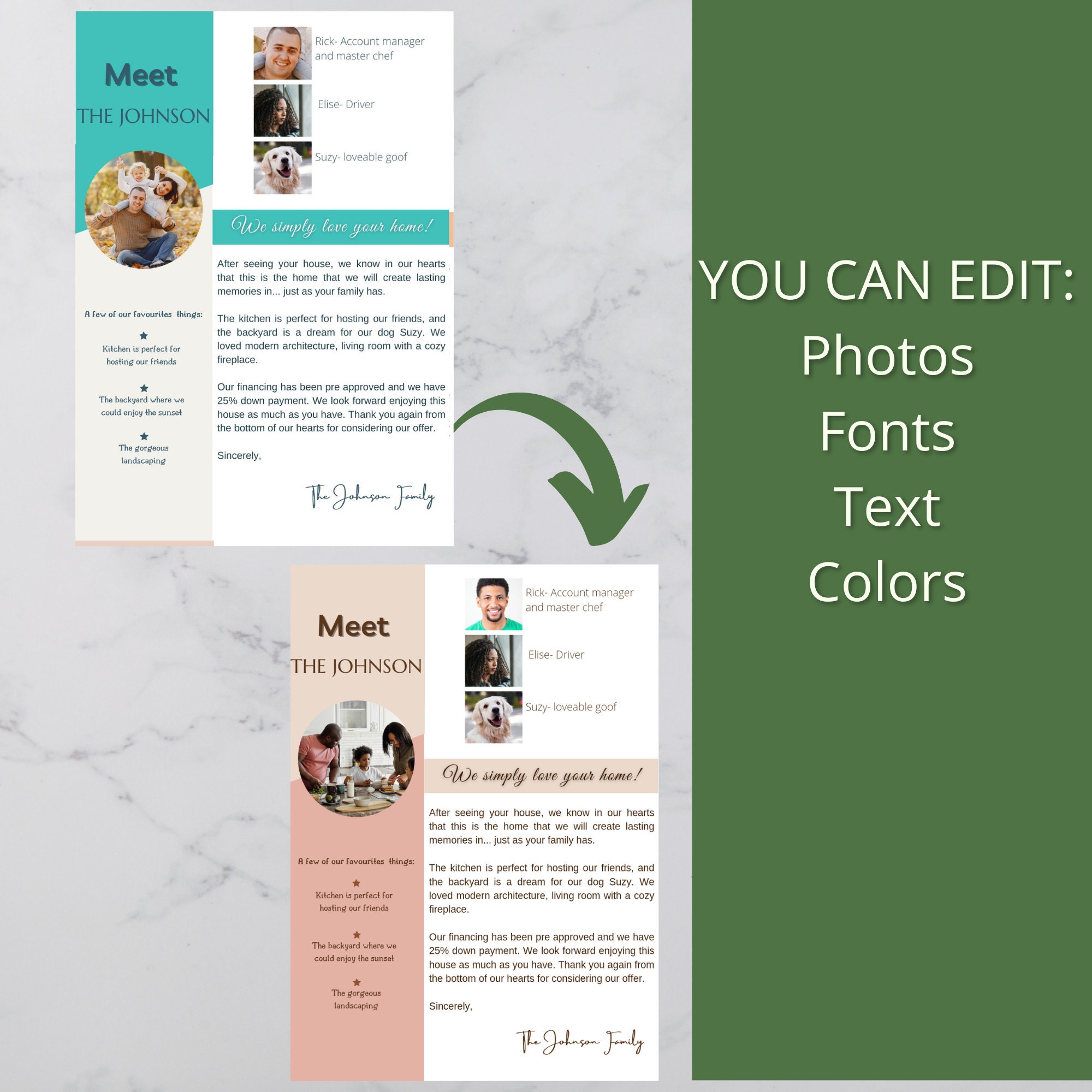 Letter to Seller Template, Home Offer Letter, Real Estate Cover Letter